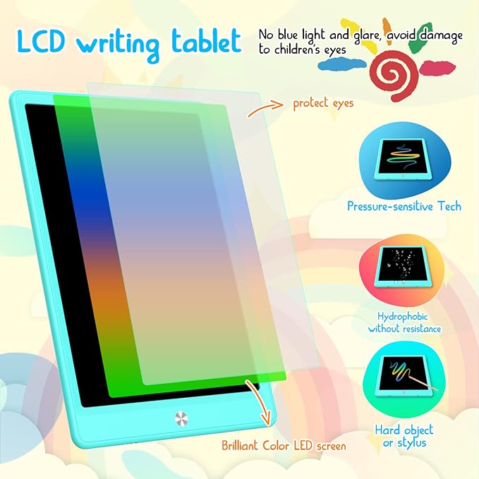 BUKEBU LCD Writing Tablet Doodle Board,12.5 inch Colorful Drawing Pad