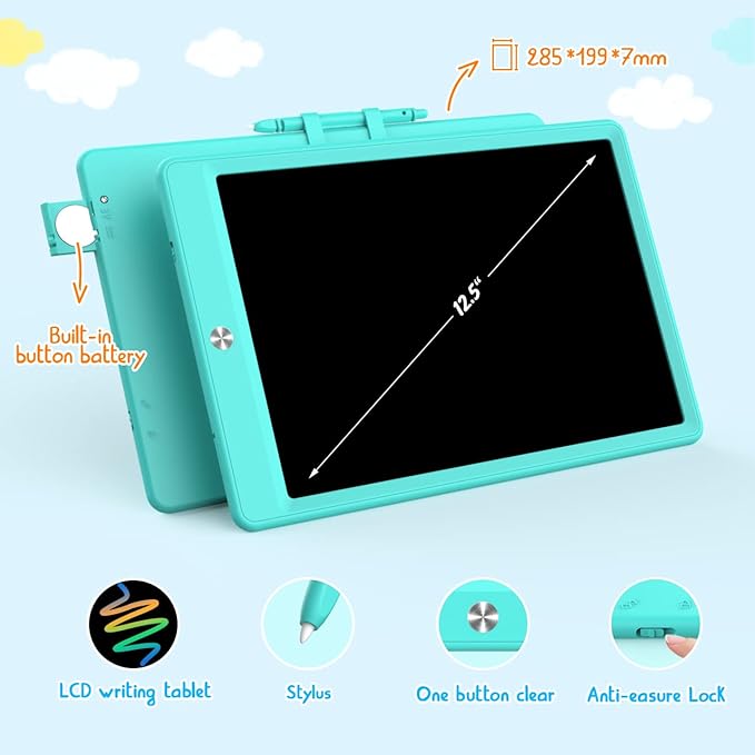 BUKEBU LCD Writing Tablet Doodle Board,12.5 inch Colorful Drawing Pad