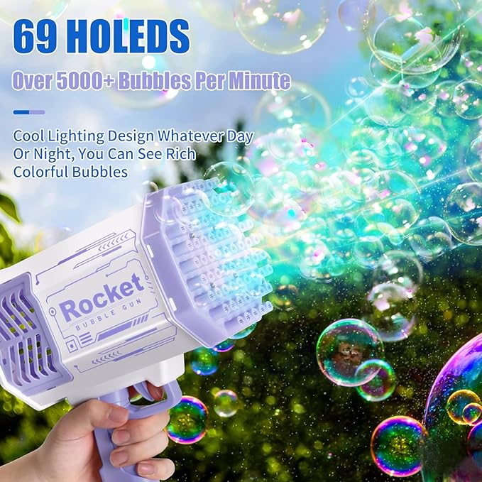 Bubble Gun Rocket 69 Holes Soap Blaster